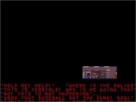In game image of Damage: The Sadistic Butchering of Humanity on the Commodore Amiga.