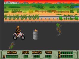 In game image of Danger Freak on the Commodore Amiga.