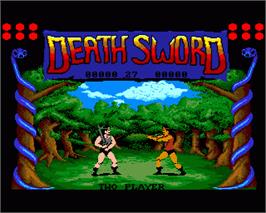 In game image of Death Sword on the Commodore Amiga.