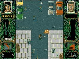 In game image of Dogs of War on the Commodore Amiga.