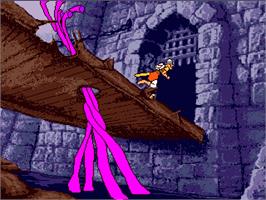 In game image of Dragon's Lair on the Commodore Amiga.