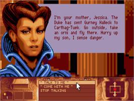 In game image of Dune on the Commodore Amiga.