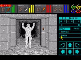 In game image of Dungeon Master on the Commodore Amiga.
