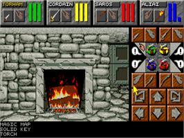 In game image of Dungeon Master II: The Legend of Skullkeep on the Commodore Amiga.