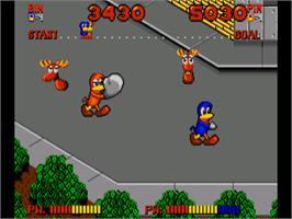 In game image of Dynamite Dux on the Commodore Amiga.