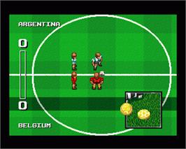 In game image of Empire Soccer 94 on the Commodore Amiga.