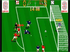 In game image of European Football Champ on the Commodore Amiga.