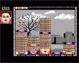 In game image of Faces on the Commodore Amiga.
