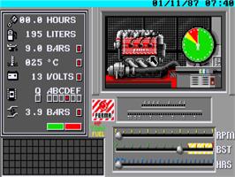 In game image of Ferrari Formula One on the Commodore Amiga.