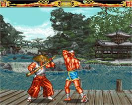 In game image of Fightin' Spirit on the Commodore Amiga.