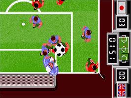 In game image of Fighting Soccer on the Commodore Amiga.