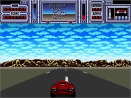 In game image of Fire and Forget 2: The Death Convoy on the Commodore Amiga.