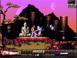 In game image of First Samurai on the Commodore Amiga.