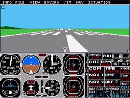 In game image of Flight Simulator 2 on the Commodore Amiga.