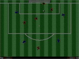 In game image of Footballer of the Year 2 on the Commodore Amiga.