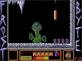 In game image of Frost Byte on the Commodore Amiga.
