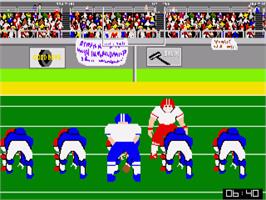 In game image of GFL Championship Football on the Commodore Amiga.