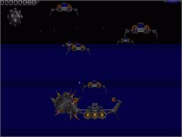 In game image of Galactic Conqueror on the Commodore Amiga.