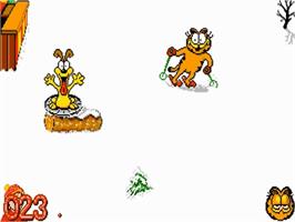 In game image of Garfield: Winter's Tail on the Commodore Amiga.