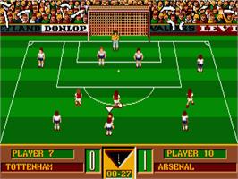 In game image of Gazza's Super Soccer on the Commodore Amiga.