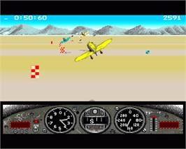 In game image of Gee Bee Air Rally on the Commodore Amiga.