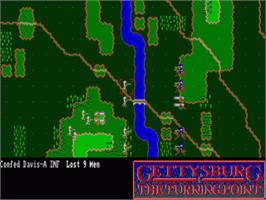 In game image of Gettysburg: The Turning Point on the Commodore Amiga.