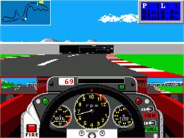 In game image of Grand Prix Circuit on the Commodore Amiga.