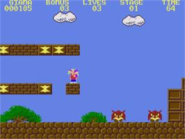 In game image of Great Giana Sisters on the Commodore Amiga.