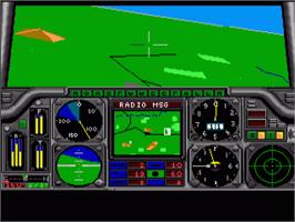In game image of Gunship on the Commodore Amiga.