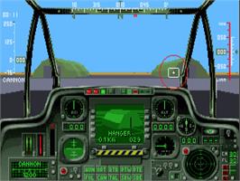 In game image of Gunship 2000 on the Commodore Amiga.