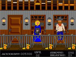 In game image of Gunshoot on the Commodore Amiga.