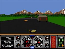 In game image of Hard Drivin' 2 on the Commodore Amiga.