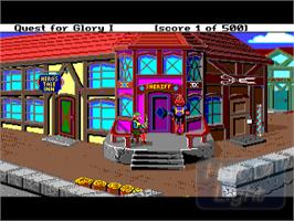 In game image of Hero's Quest: So You Want To Be A Hero on the Commodore Amiga.
