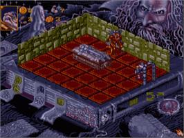 In game image of Hero Quest: Return of the Witch Lord on the Commodore Amiga.