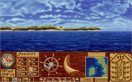 In game image of High Seas Trader on the Commodore Amiga.