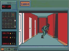 In game image of Hostage: Rescue Mission on the Commodore Amiga.