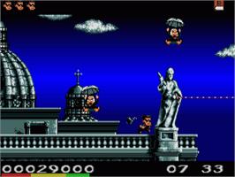 In game image of Hudson Hawk on the Commodore Amiga.