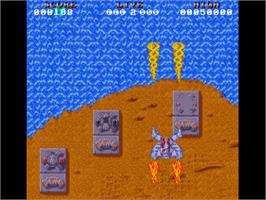 In game image of Hybris on the Commodore Amiga.