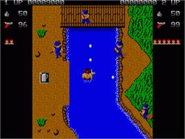 In game image of Ikari Warriors on the Commodore Amiga.