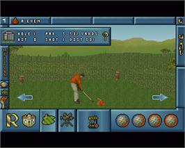 In game image of International Open Golf Championship on the Commodore Amiga.