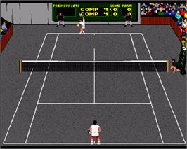 In game image of International Tennis on the Commodore Amiga.
