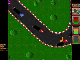 In game image of International Truck Racing on the Commodore Amiga.