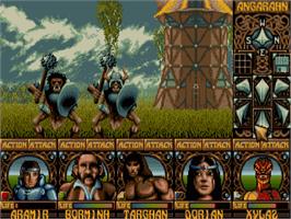 In game image of Ishar: Legend of the Fortress on the Commodore Amiga.