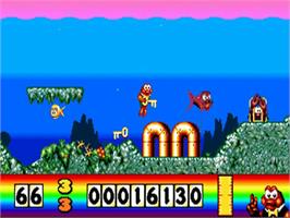 In game image of James Pond on the Commodore Amiga.