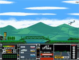 In game image of Jet Strike on the Commodore Amiga.