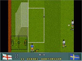 In game image of John Barnes' European Football on the Commodore Amiga.