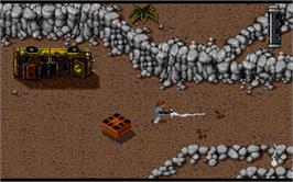 In game image of Jurassic Park on the Commodore Amiga.