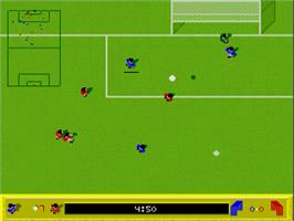 In game image of Kick Off on the Commodore Amiga.