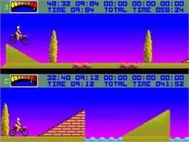In game image of Kikstart 2 on the Commodore Amiga.
