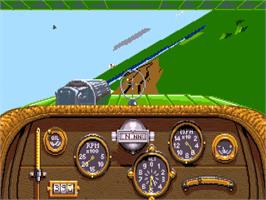 In game image of Knights of the Sky on the Commodore Amiga.